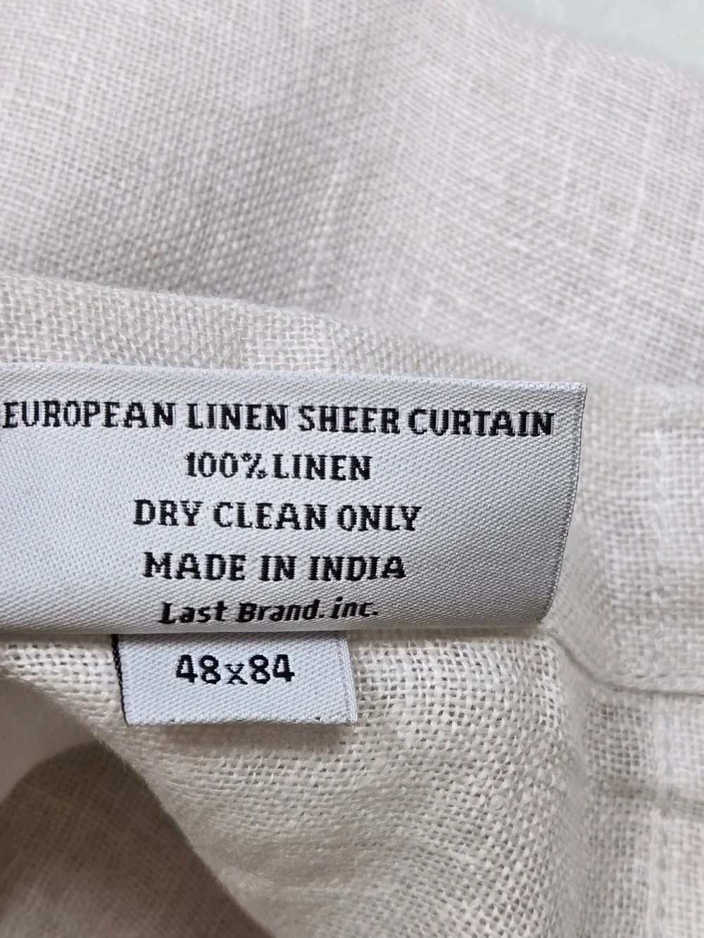 QUINCE Set Of 4 48x84 European Linen Sheer Curtains Cloud 9236